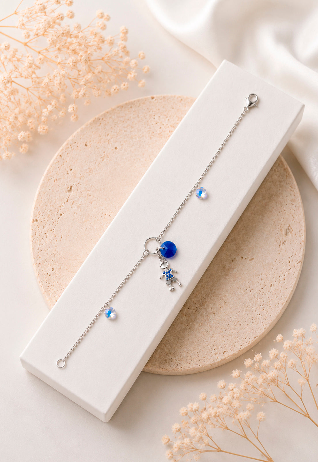 Pulsera Niño Plata 925 Cristal Swarovski® Dark Blue