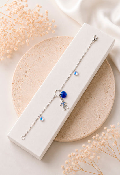 Pulsera Niño Plata 925 Cristal Swarovski® Dark Blue