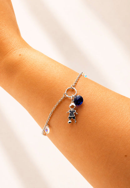 Pulsera Niño Plata 925 Cristal Swarovski® Dark Blue