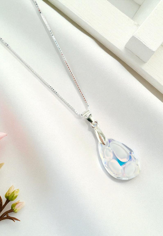 Collar Nina Plata 925 Cristal Swarovski® Aurora Boreal Opal