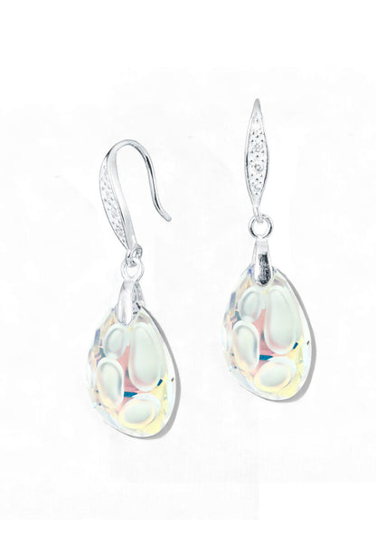 Aros Nina Plata Italiana 925 Cristal Genuino