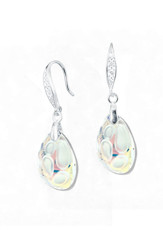 Aros Nina Plata Italiana 925 Cristal Genuino