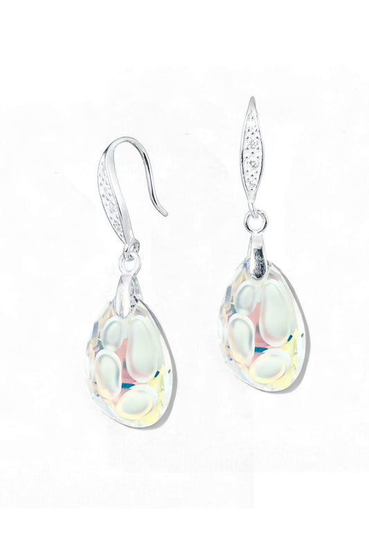 Aros Nina Plata 925 Cristal Swarovski® Aurora Boreal Opal