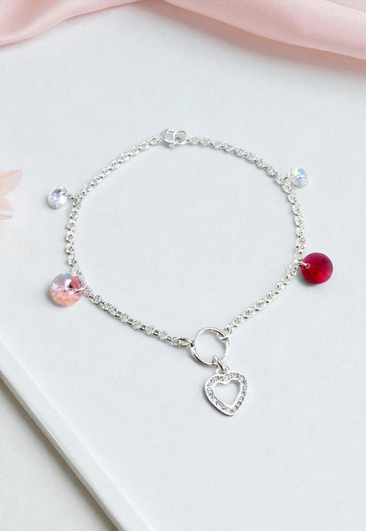 Pulsera Alma Plata Italiana Cristal Genuino