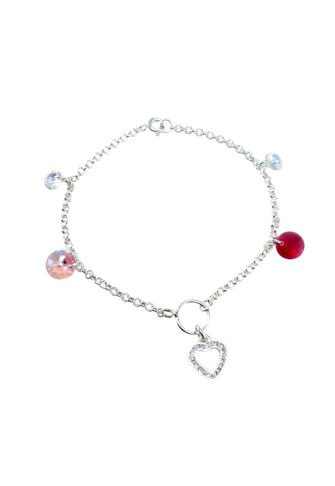 Pulsera Alma Plata Italiana Cristal Genuino