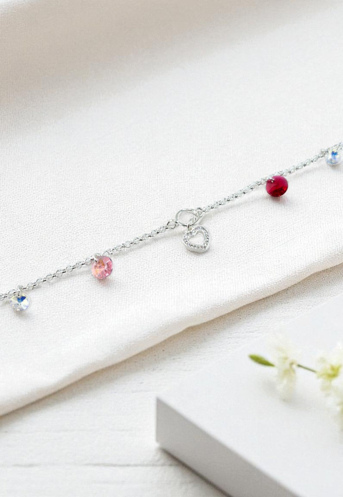 Pulsera Alma Plata Italiana Cristal Genuino