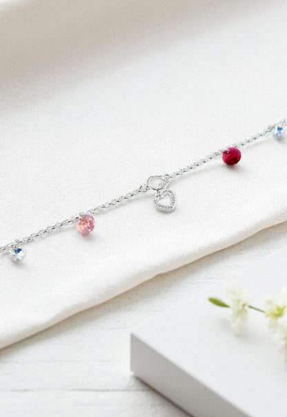 Pulsera Alma Plata Italiana Cristal Genuino