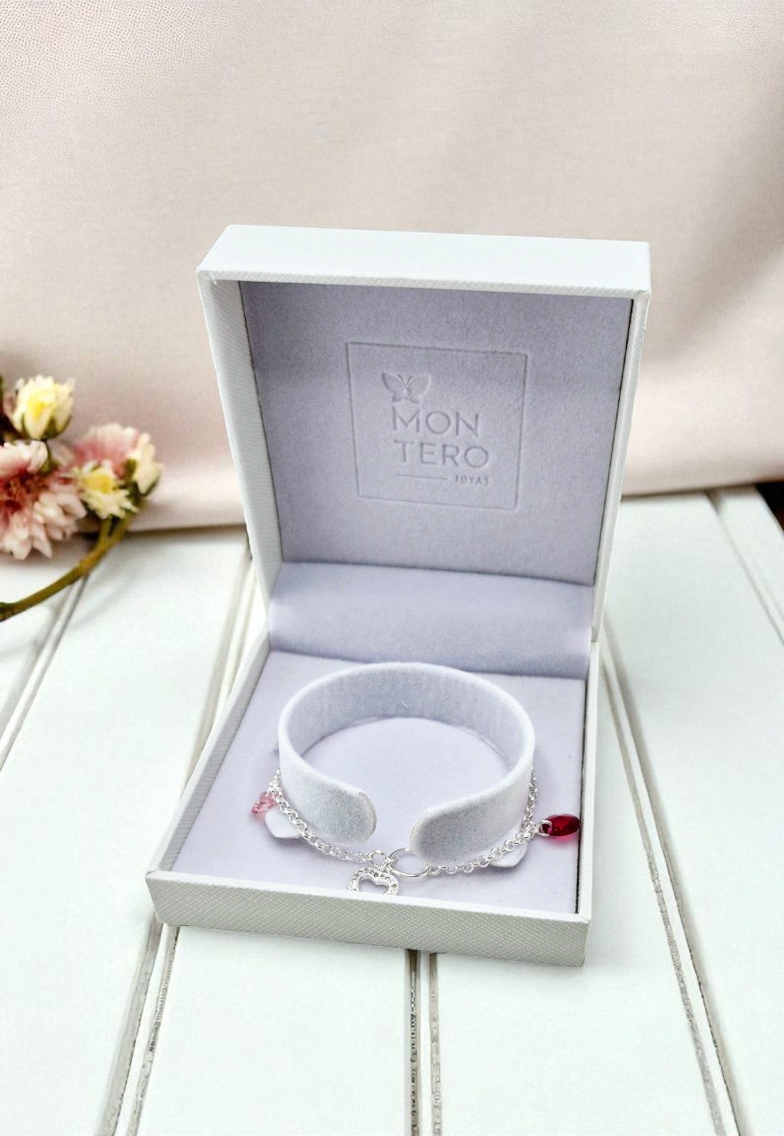 Pulsera Alma Plata Italiana Cristal Genuino