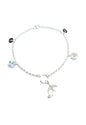 Pulsera Golondrina Plata Italiana Cristal Genuino