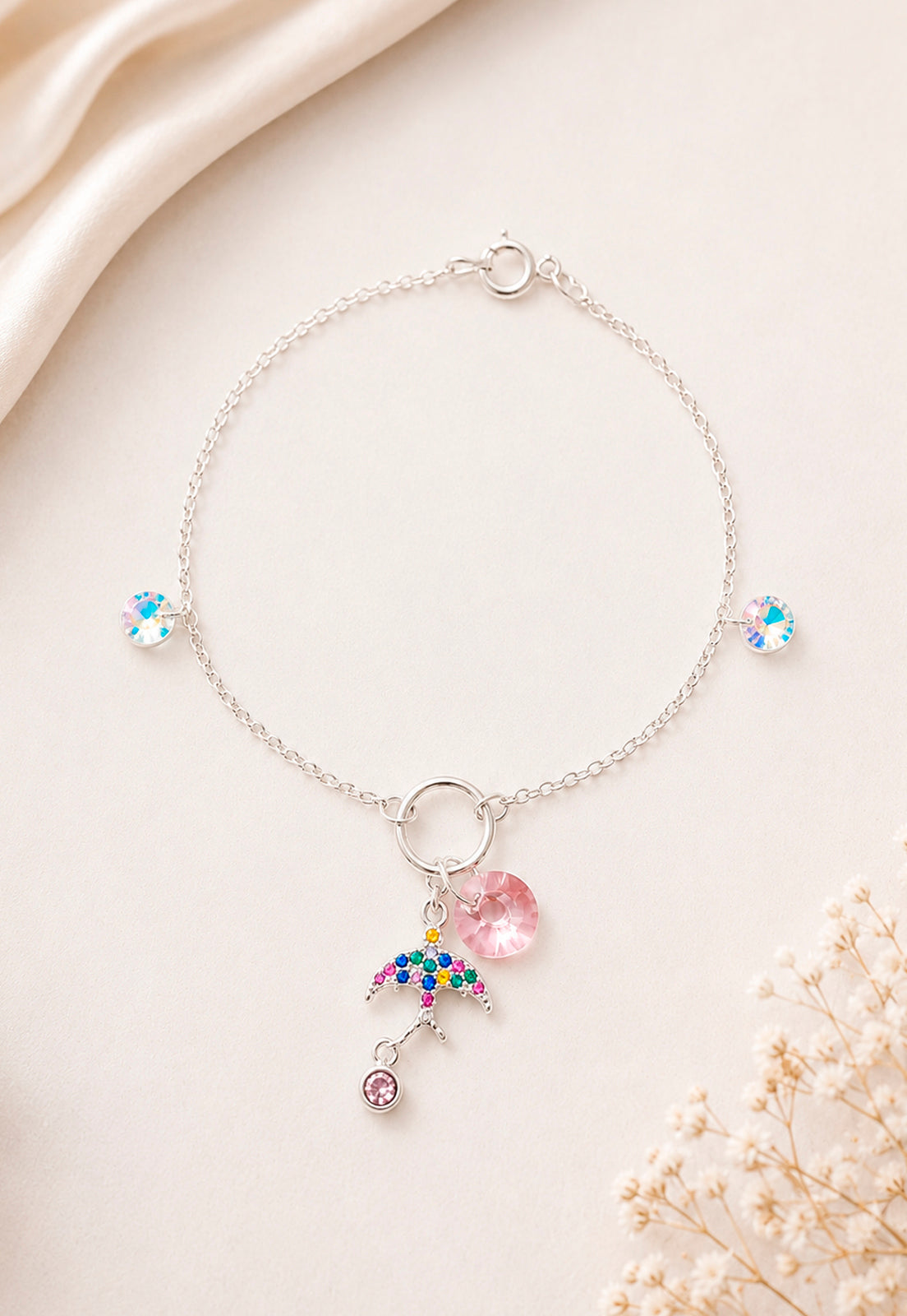Pulsera Golondrina Plata 925 Cristal Swarovski® Light Rose