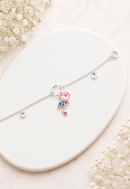 Pulsera Golondrina Plata 925 Cristal Swarovski® Light Rose