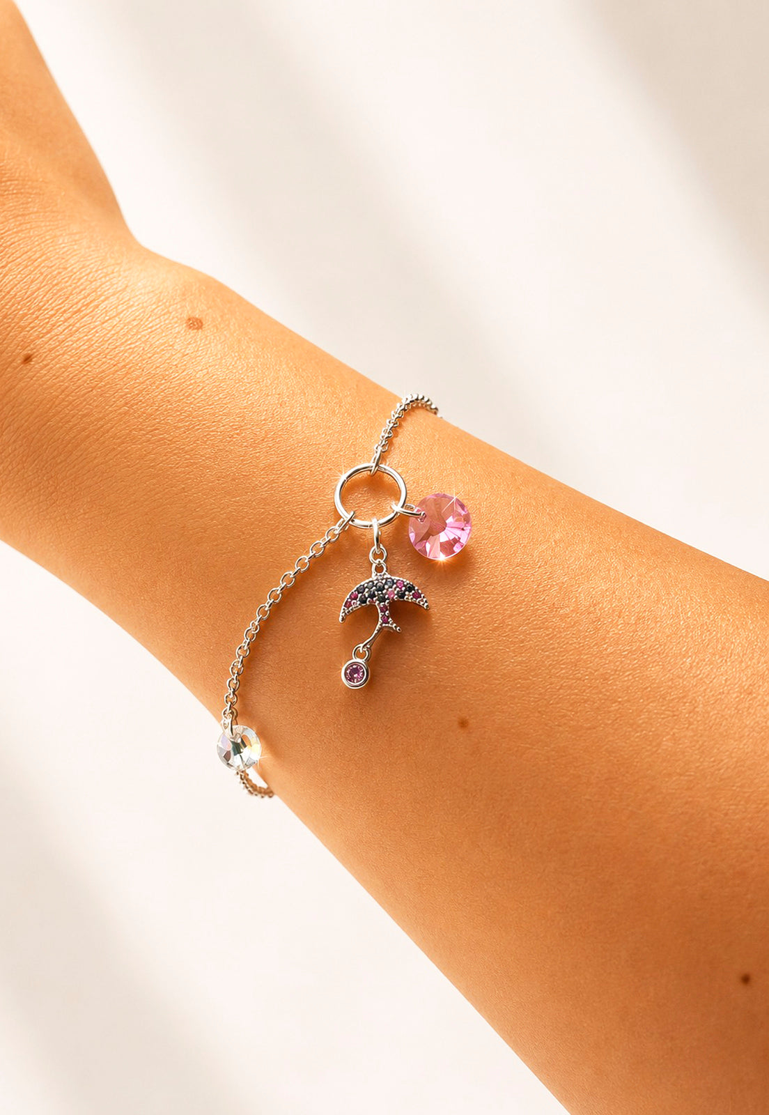 Pulsera Golondrina Plata 925 Cristal Swarovski® Light Rose