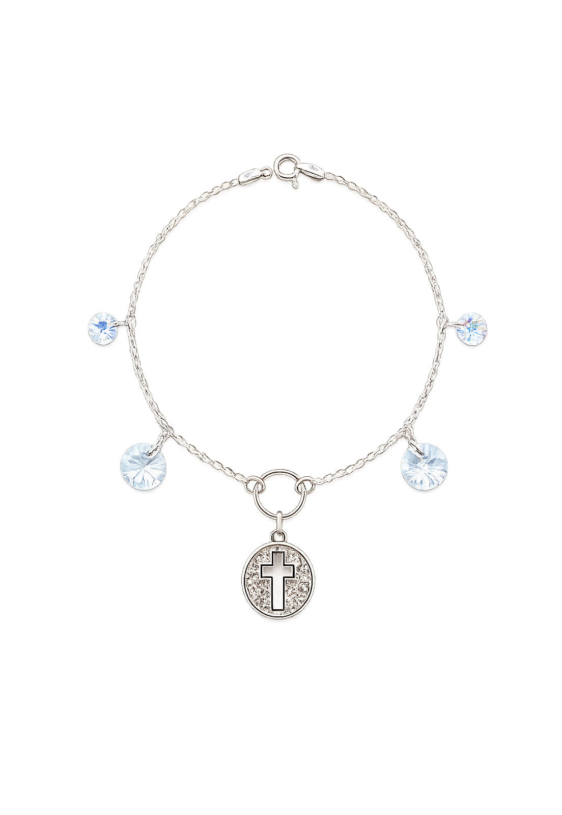 Pulsera Fe Plata 925 Cristal Swarovski® Blue Shade