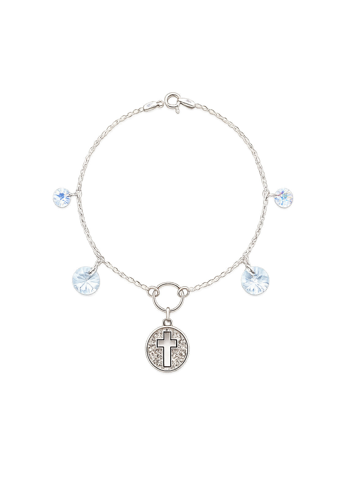 Pulsera Fe Plata 925 Cristal Swarovski® Blue Shade