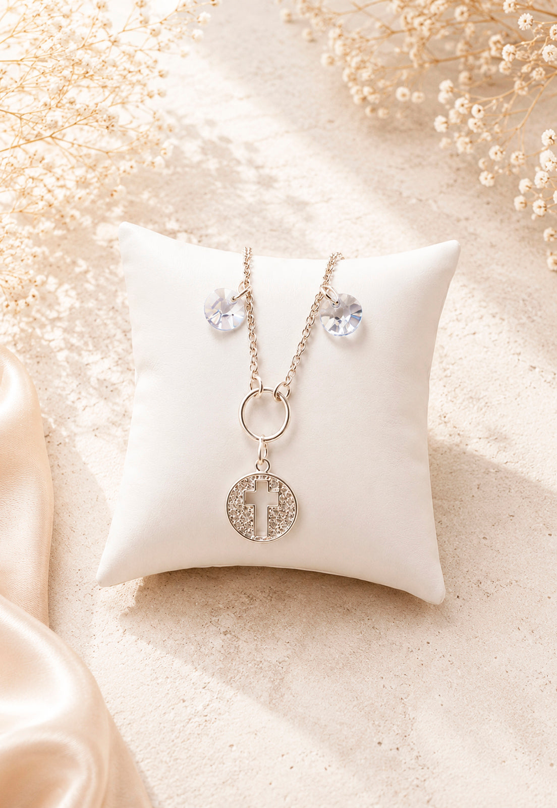 Pulsera Fe Plata 925 Cristal Swarovski® Blue Shade