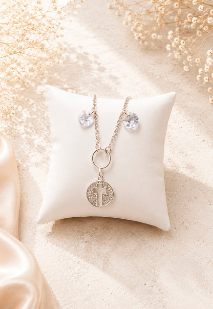 Pulsera Fe Plata 925 Cristal Swarovski® Blue Shade