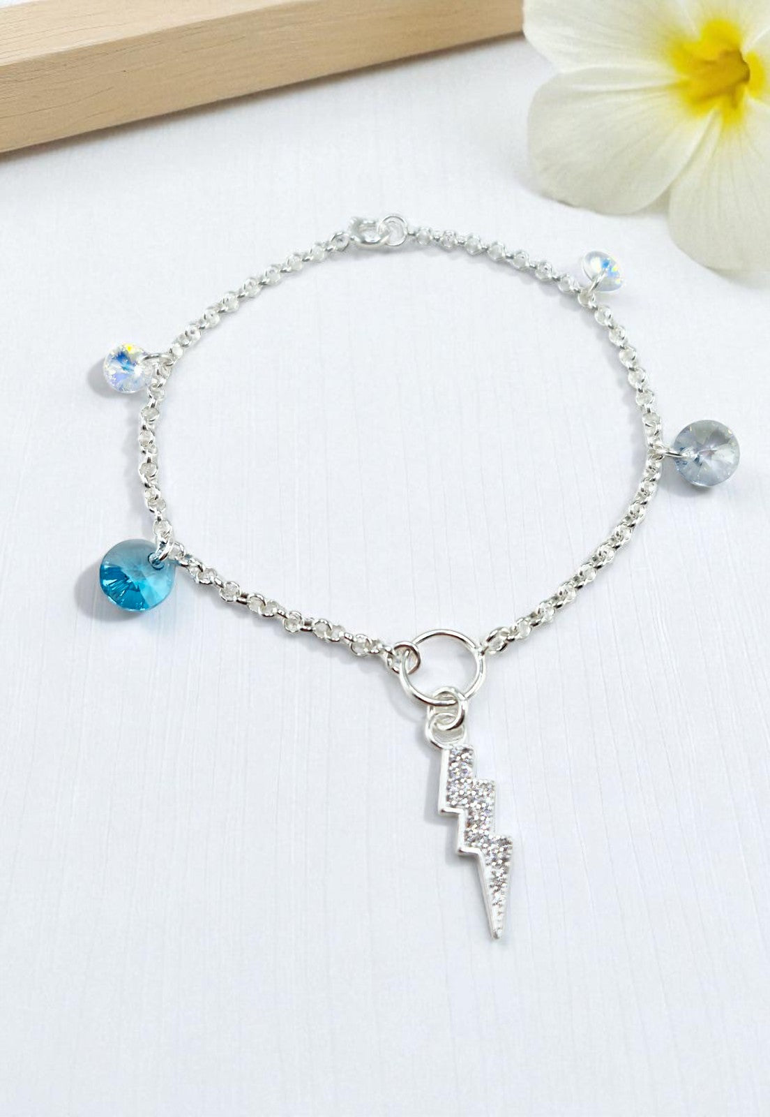 Pulsera Fortaleza Plata Italiana Cristal Genuino