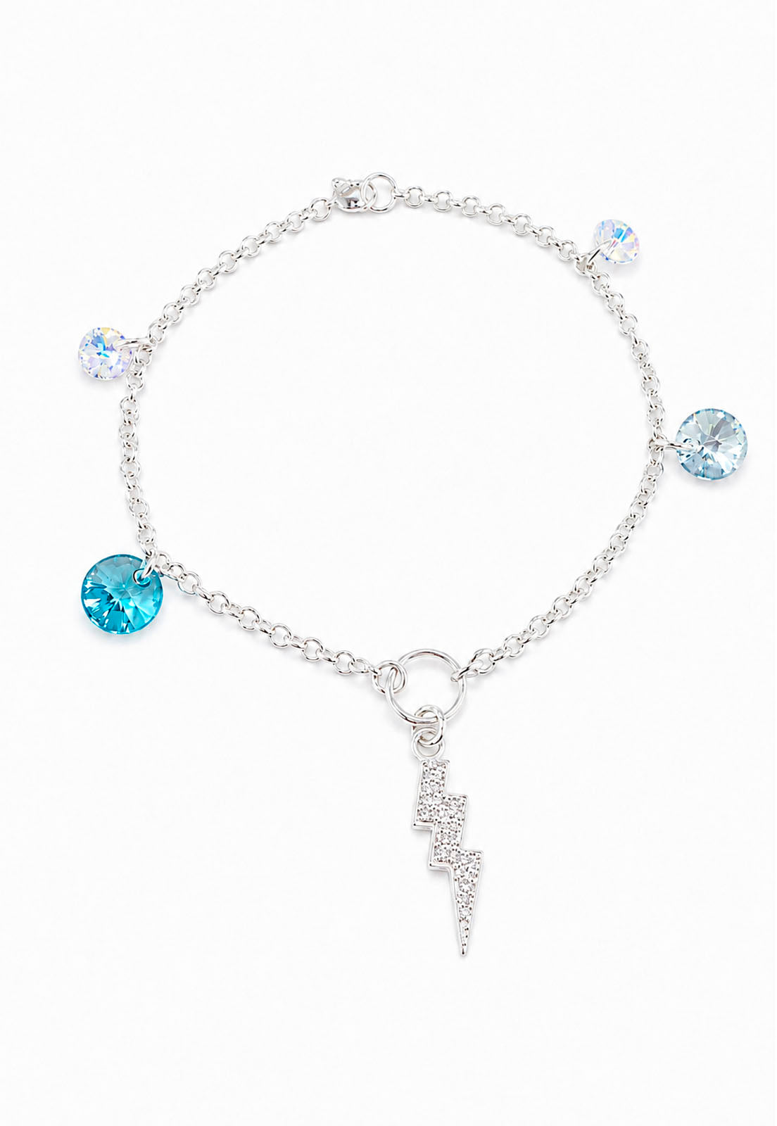 Pulsera Fortaleza Plata 925 Cristal Swarovski® Turquesa
