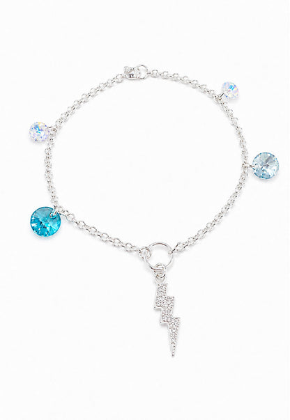 Pulsera Fortaleza Plata 925 Cristal Swarovski® Turquesa