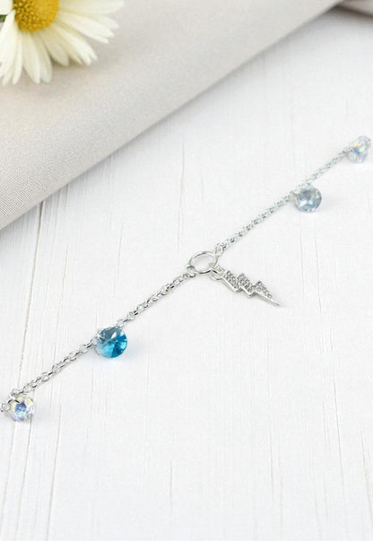 Pulsera Fortaleza Plata 925 Cristal Swarovski® Turquesa