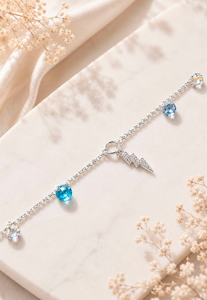 Pulsera Fortaleza Plata 925 Cristal Swarovski® Turquesa