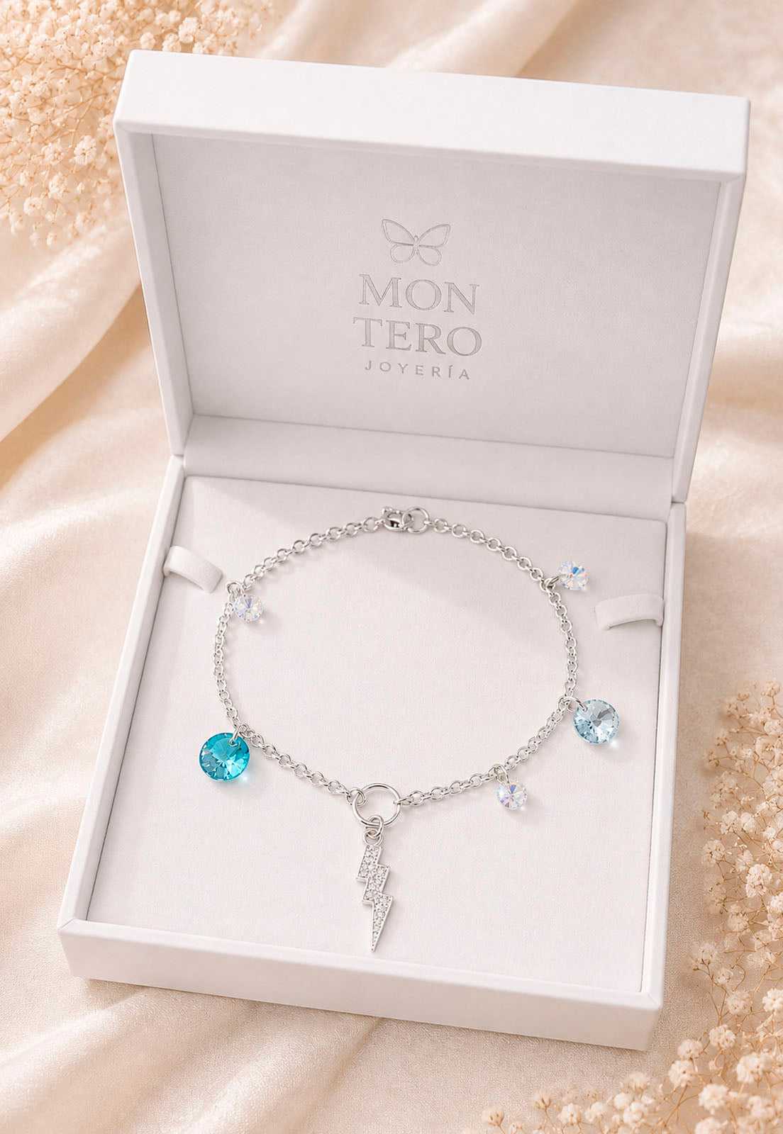 Pulsera Fortaleza Plata 925 Cristal Swarovski® Turquesa