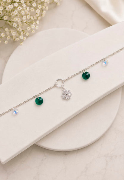 Pulsera Fortuna Plata 925 Cristal Swarovski® Emerald