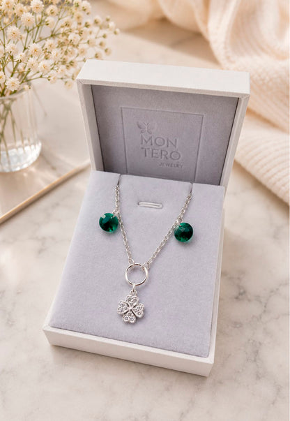 Pulsera Fortuna Plata 925 Cristal Swarovski® Emerald