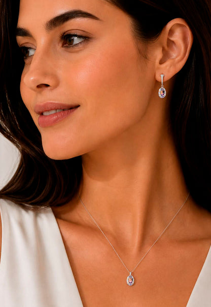 Conjunto Antonia Plata 925 Cristal Swarovski® Aurora Boreal