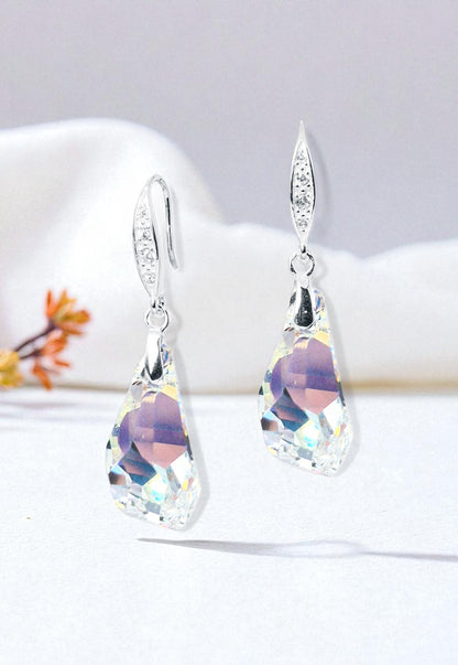 Aros Sofia Plata Italiana 925 Cristal Aurora Boreal