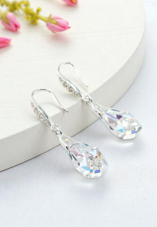 Aros Sofia Plata 925 Cristal Swarovski® Aurora Boreal