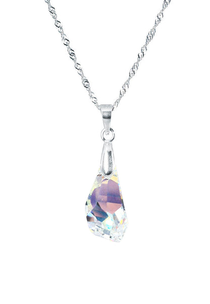 Collar Sofia Plata Italiana 925 y Cristales Aurora Boreal