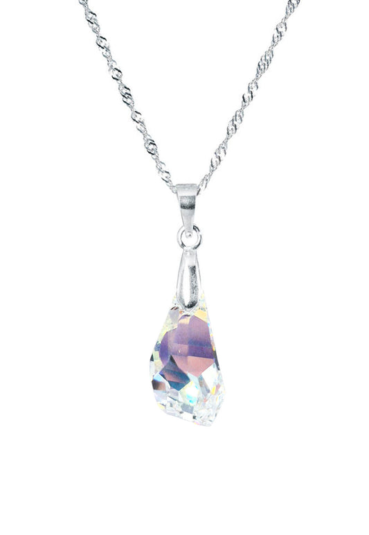 Collar Sofia Plata Italiana 925 y Cristales Aurora Boreal