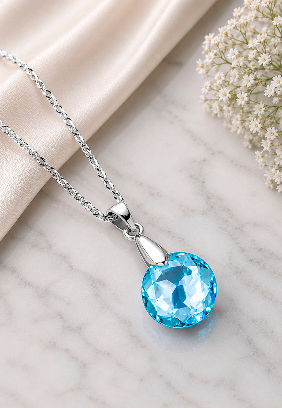Collar Gran Gracia Plata 925 Cristal Swarovski® Aquamarine