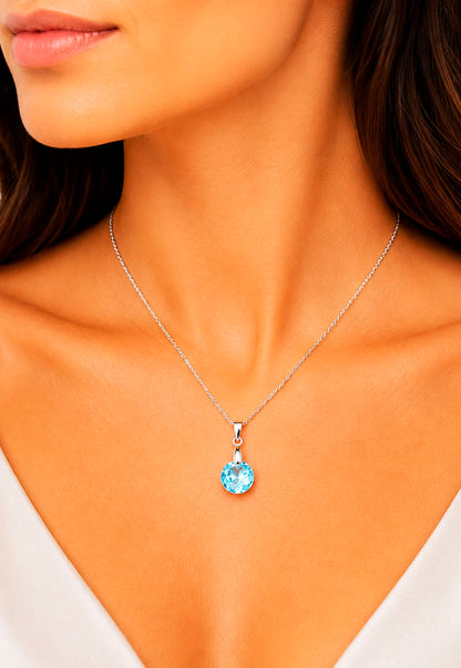 Collar Gran Gracia Plata 925 Cristal Swarovski® Aquamarine
