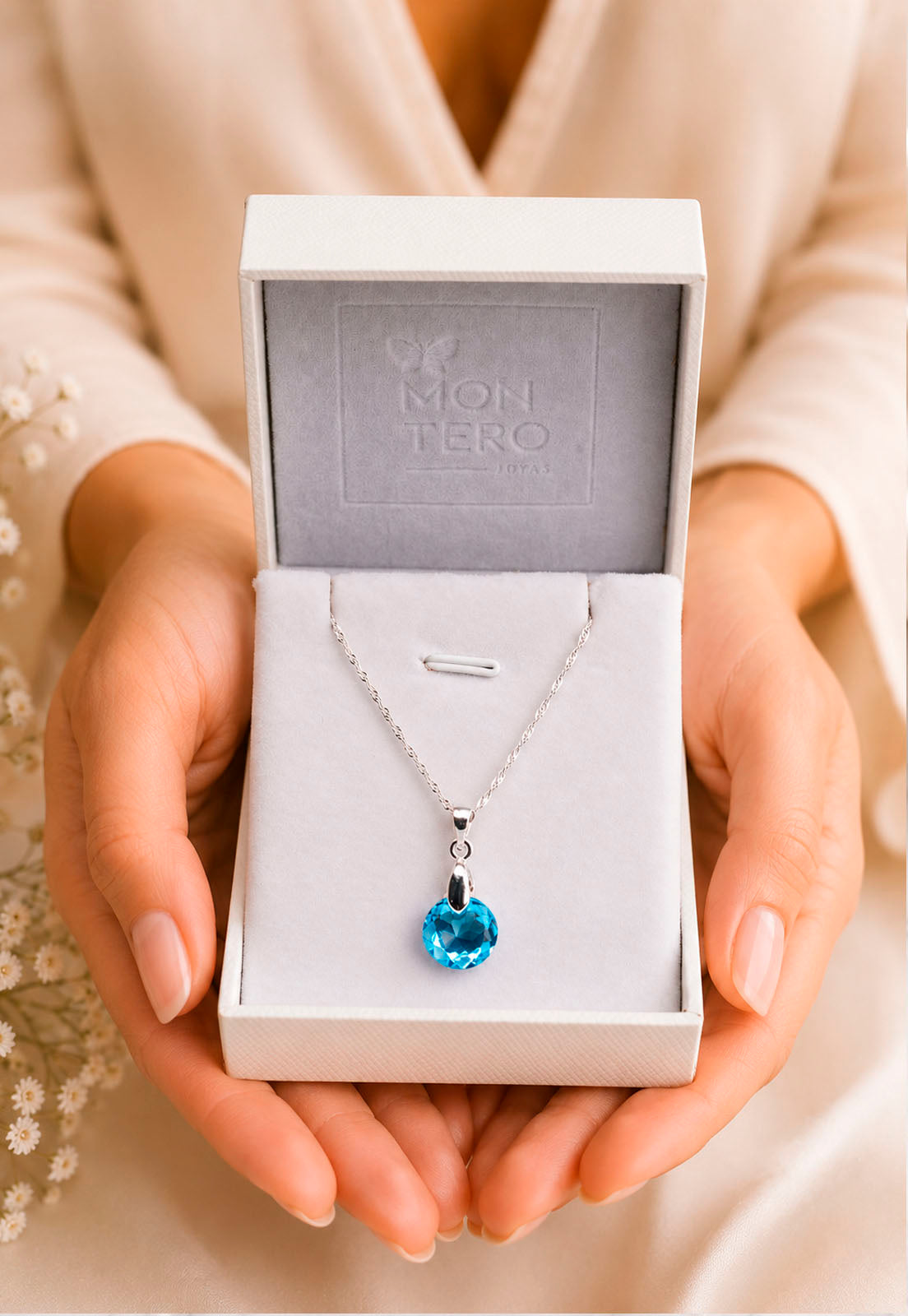 Collar Gran Gracia Plata 925 Cristal Swarovski® Aquamarine