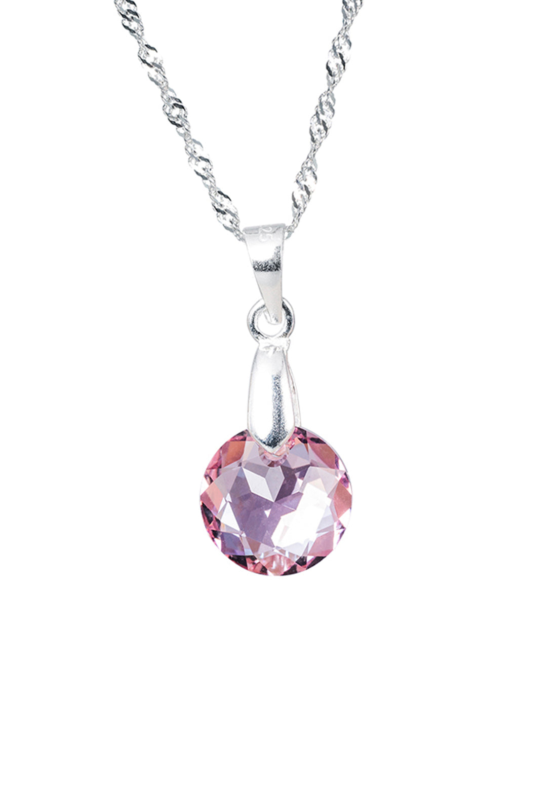 Collar Gracia Plata 925 Cristal Genuino Light Rose