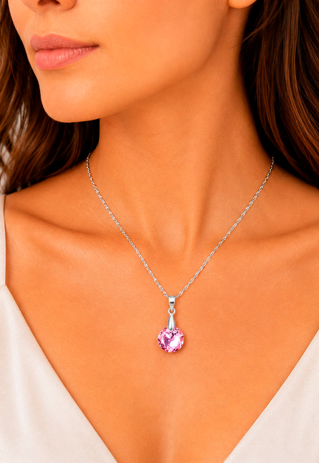 Collar Gracia Plata 925 Cristal Swarovski® Light Rose