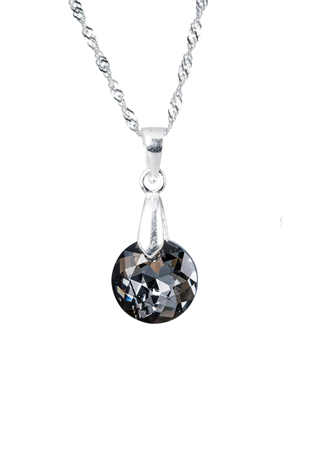 Collar Gracia Plata 925 Cristal Genuino Silver Night