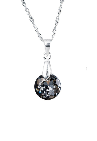 Collar Gracia Plata 925 Cristal Genuino Silver Night