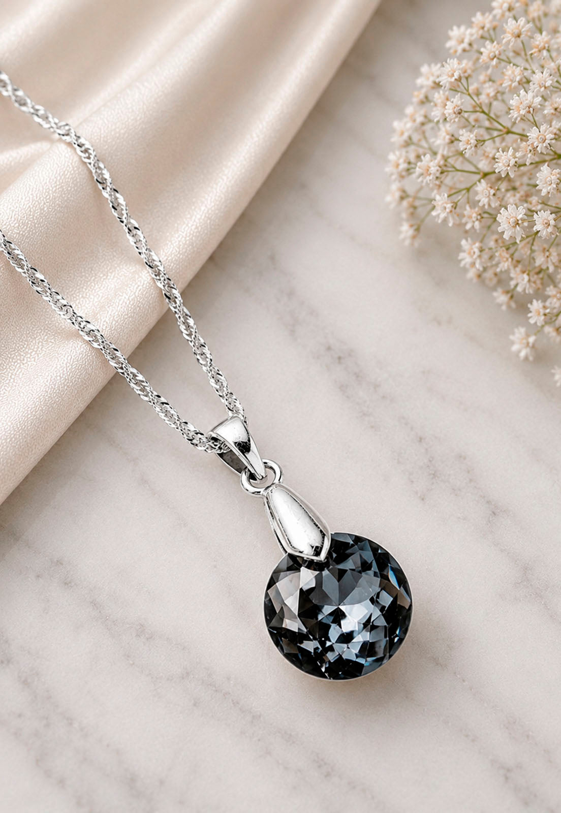 Collar Gran Gracia Plata 925 Cristal Swarovski® Silver Night