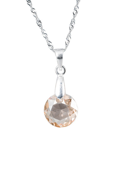 Collar Gracia Plata 925 Cristal Genuino Golden Shadow