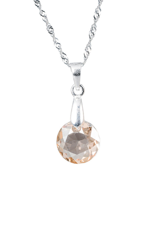 Collar Gracia Plata 925 Cristal Genuino Golden Shadow