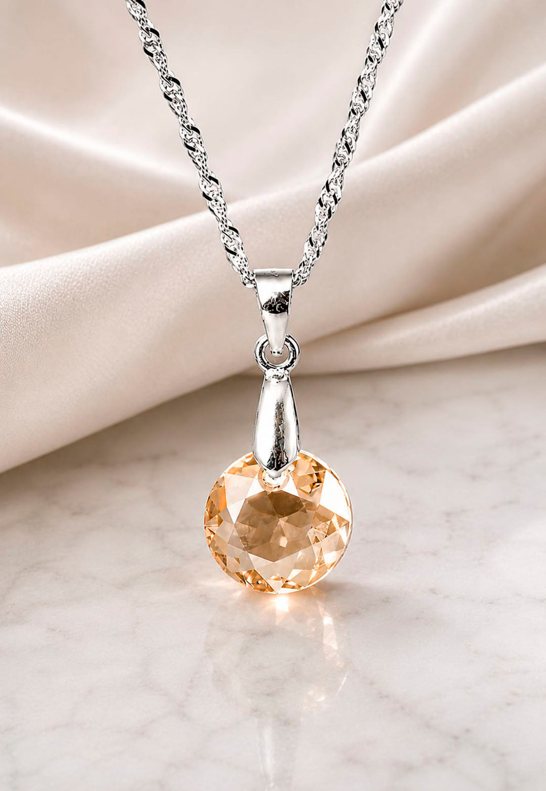 Collar Gracia Plata 925 Cristal Swarovski® Golden Shadow
