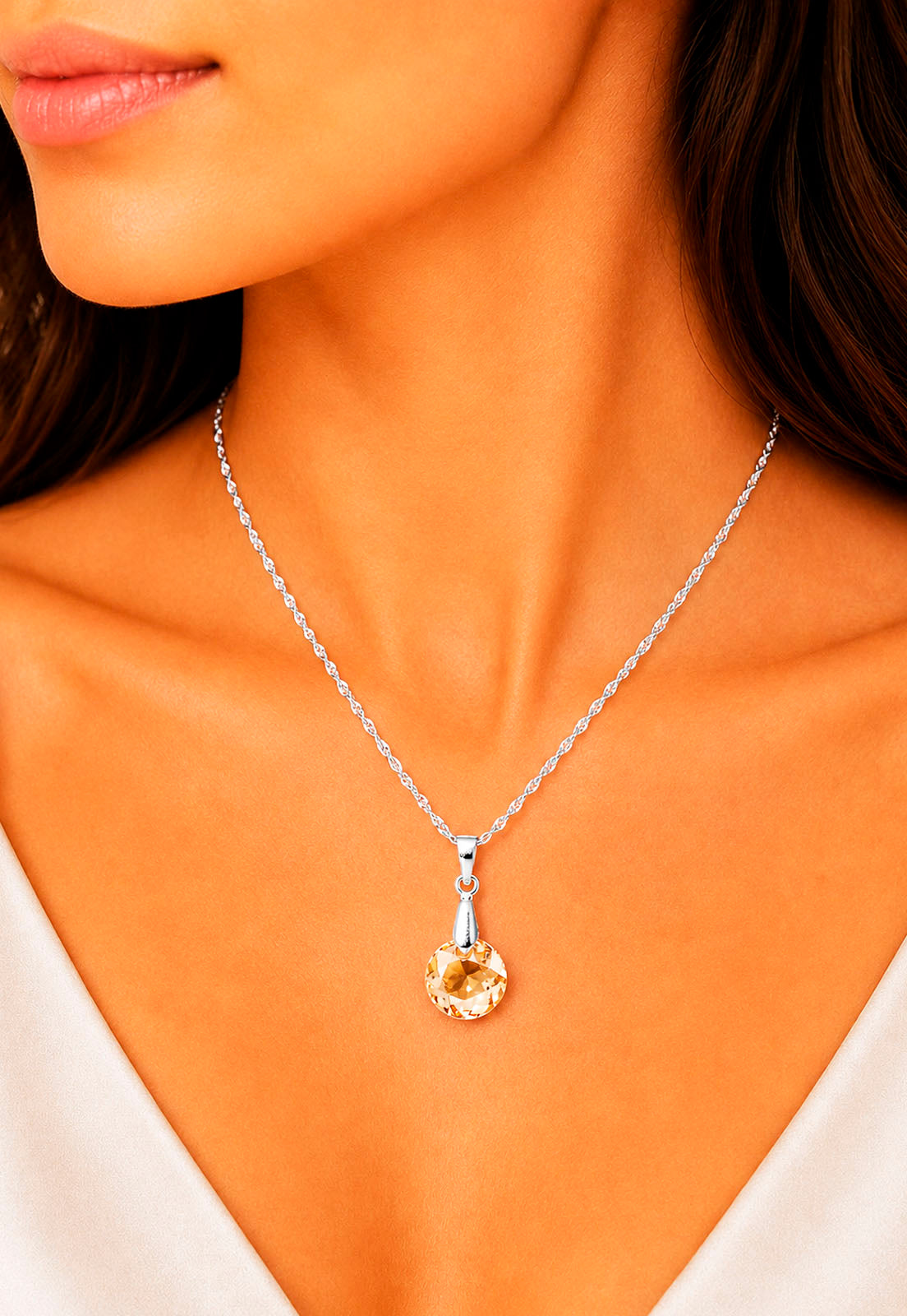Collar Gracia Plata 925 Cristal Swarovski® Golden Shadow