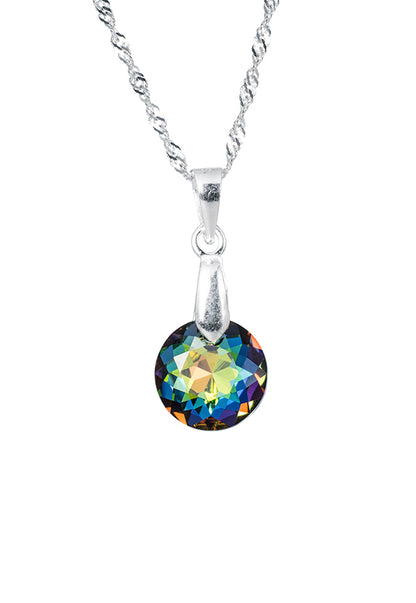 Collar Gracia Plata 925 Cristal Genuino Vitral Medium