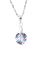 Collar Gracia Plata 925 Cristal Genuino Vitral Light