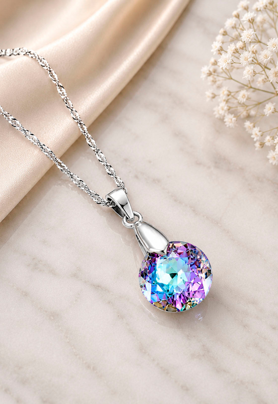 Collar Gracia Plata 925 Cristal Swarovski® Vitral Light