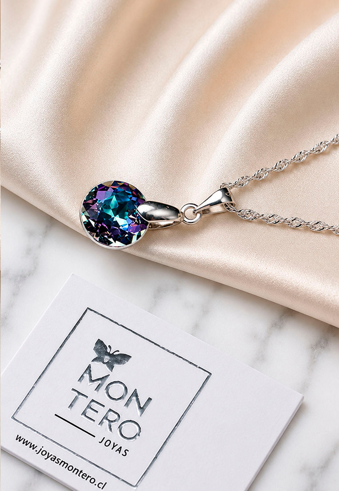 Collar Gracia Plata 925 Cristal Swarovski® Vitral Light