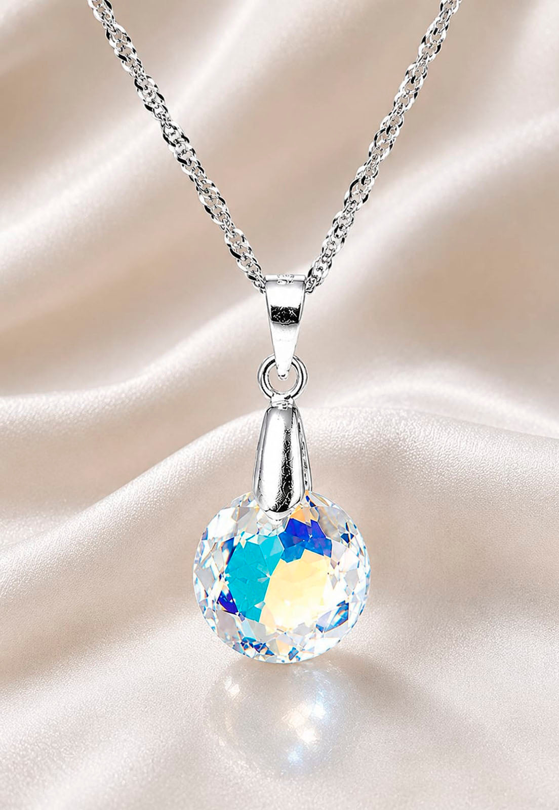 Collar Gran Gracia Plata 925 Cristal Swarovski® Aurora Boreal